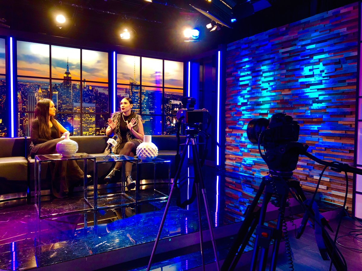 A TFT TV conversation being filmed in a production studio